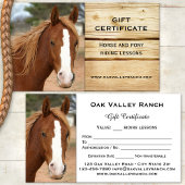 Modèle du certificat cadeau pour l'équitation