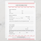 Modèle du formulaire de contrat de session de phot (Devant / Derrière)