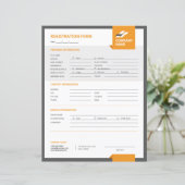 Modèle du formulaire d'inscription (Debout devant)