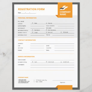 Modèle du formulaire d'inscription