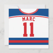 Modèle du Hockey Jersey pour Invitations du parti  (Dos)