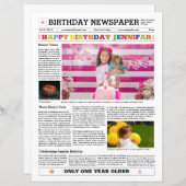 Modèle du journal d'anniversaire (Devant / Derrière)