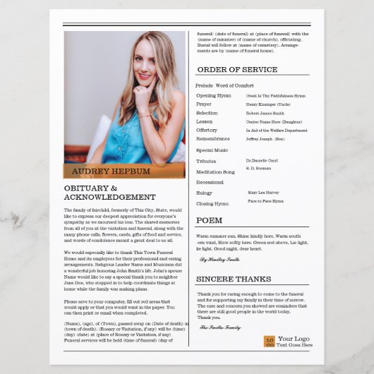 Modèle du journal du programme Memorial (Dos)