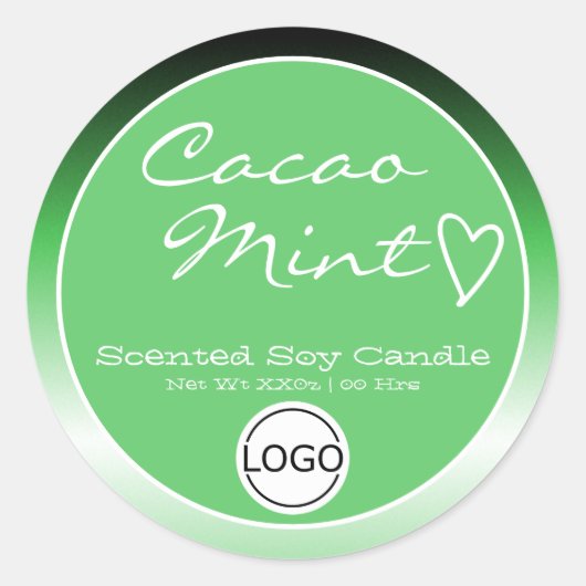 Modèle du logo de Mint Ombre Circle Soy Étiquette (Devant)
