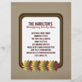 Modèle du menu Action de grâces Automne (Devant)