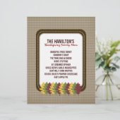 Modèle du menu Action de grâces Automne (Debout devant)