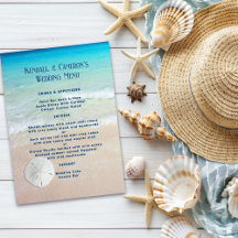 Modèle du menu Mariage bord de mer