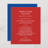 Modèle du menu Mariage rouge Réception (Devant / Derrière)
