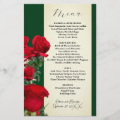 Modèle du menu Roses rouges vintage (Devant)
