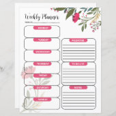 Modèle du planificateur hebdomadaire (Devant / Derrière)