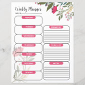 Modèle du planificateur hebdomadaire (Devant)