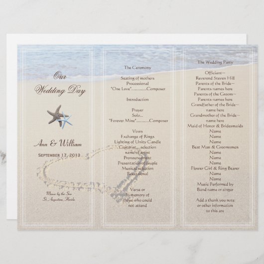 Modèle du programme Coeur dans le sable (Devant / Derrière)