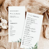 Modèle du programme de cérémonie de Mariage de ver