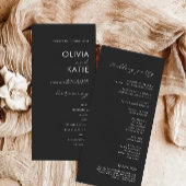 Modèle du programme de cérémonie du Mariage noir