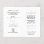 Modèle du programme de mariage (Dos)