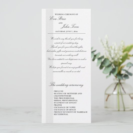 modèle du programme de mariage (Debout devant)