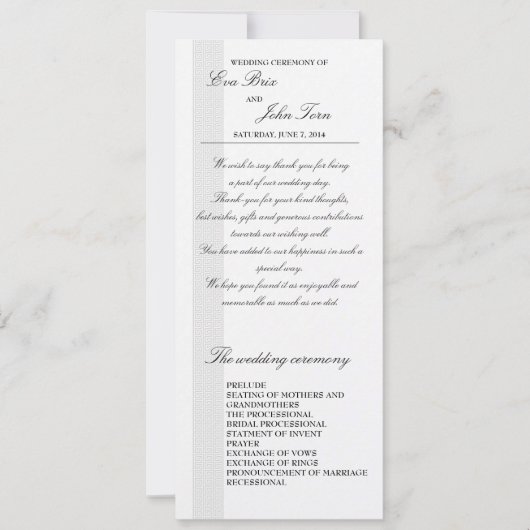 modèle du programme de mariage (Devant)