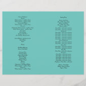 Modèle du programme de mariage catholique turquois (Dos)