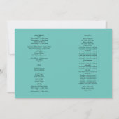 Modèle du programme de mariage catholique turquois (Dos)