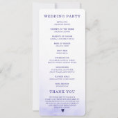 Modèle du programme de mariage des orchidées bleue (Dos)