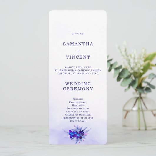 Modèle du programme de mariage des orchidées bleue (Debout devant)