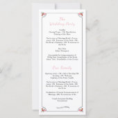 Modèle du programme de mariage floral (Dos)