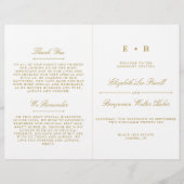 Modèle du programme de mariage Gold & White élégan (Devant)