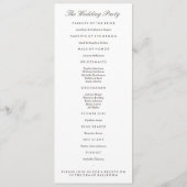 Modèle du programme de mariage gris et blanc (Dos)