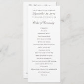 Modèle du programme de mariage gris et blanc (Devant / Derrière)