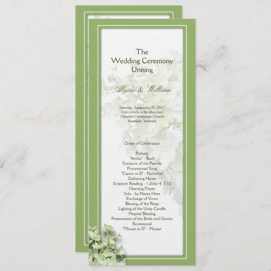 Modèle du programme de mariage Limelight High Hydr (Devant / Derrière)