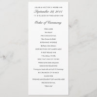Modèle du programme de mariage noir et blanc