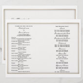 Modèle du programme de mariage (quatre) (Devant / Derrière)