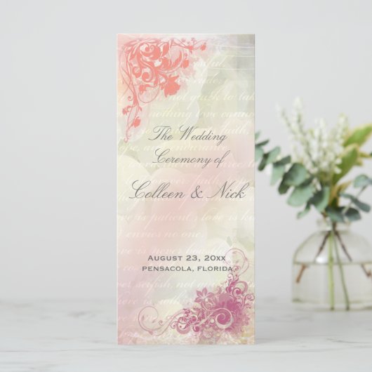 Modèle du programme de mariage romantique à fleurs (Debout devant)