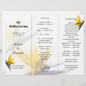 Modèle du programme de mariage triplé Bird of Para (Devant / Derrière)