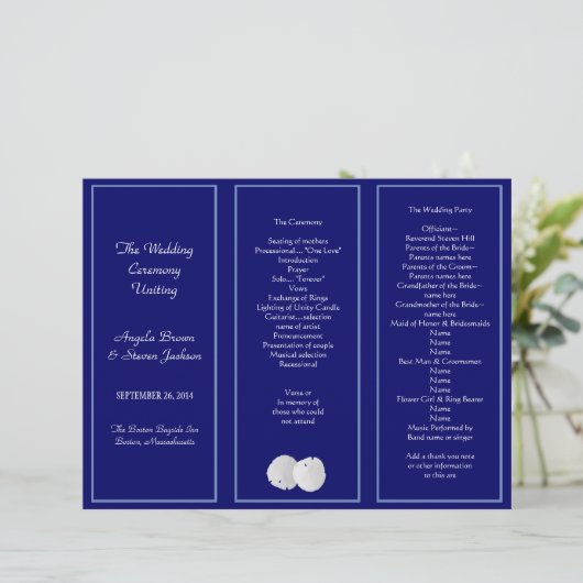 Modèle du programme de mariage triplé de la Marine (Debout devant)