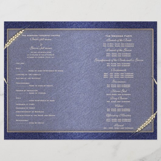 Modèle du programme de mariage (trois) (Devant)