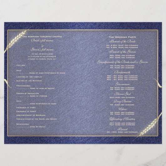 Modèle du programme de mariage (trois) (Devant)