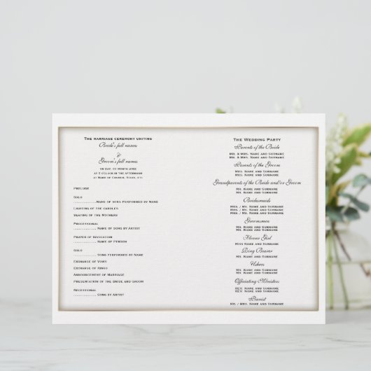 Modèle du programme de mariage (trois) (Debout devant)