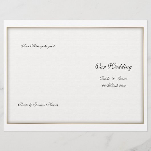 Modèle du programme de mariage (trois) (Dos)