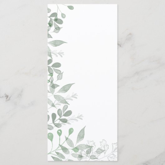 Modèle du programme de mariage vert (Dos)