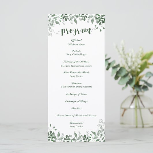 Modèle du programme de mariage vert (Debout devant)