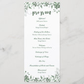 Modèle du programme de mariage vert (Devant)