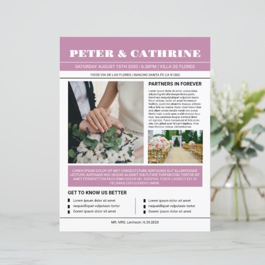 Modèle du programme des journaux mariages (Debout devant)