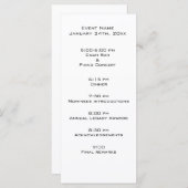 Modèle du programme d'événements (Devant / Derrière)