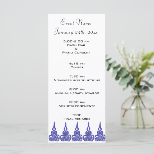 Modèle du programme d'événements - Customisé (Debout devant)