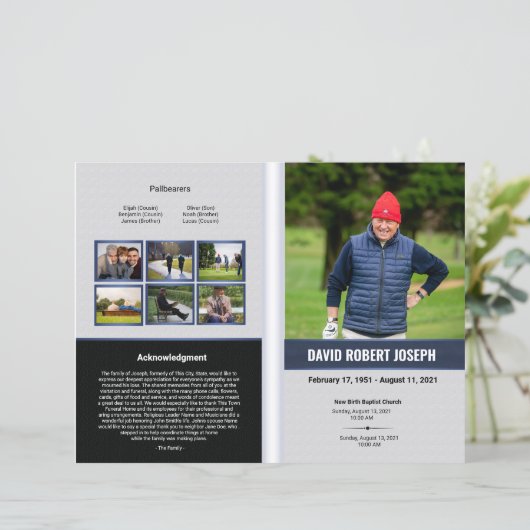 Modèle du programme funéraire (Debout devant)