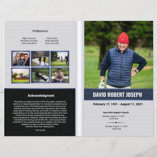 Modèle du programme funéraire (Devant)