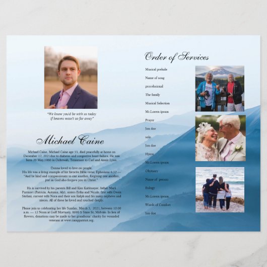 Modèle du programme funéraire (Dos)