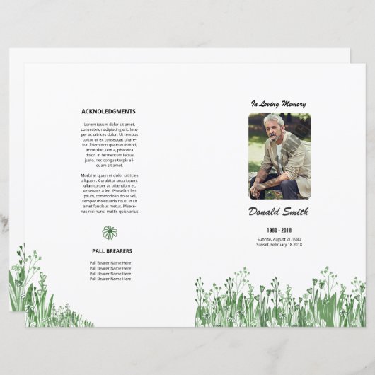 Modèle du programme funéraire (Devant / Derrière)