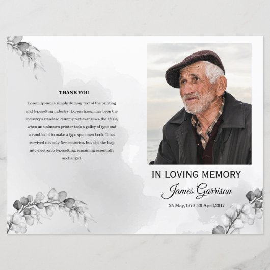 Modèle du programme funéraire (Devant)